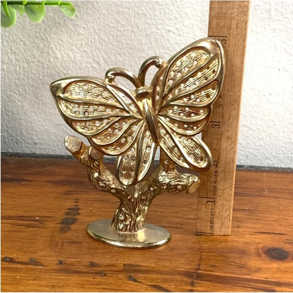 Vintage | Brass Butterfly On Branch Earrings Hanger - Picture 13 of 13